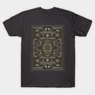 Old Gilded Botanical Book Cover Design T-Shirt